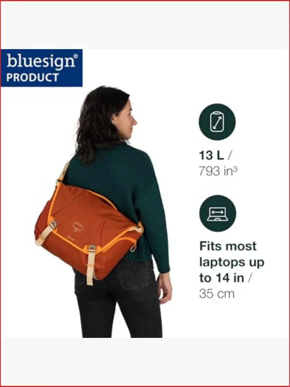 12L Messenger Bag with Laptop Sleeve and Bottle Pocket